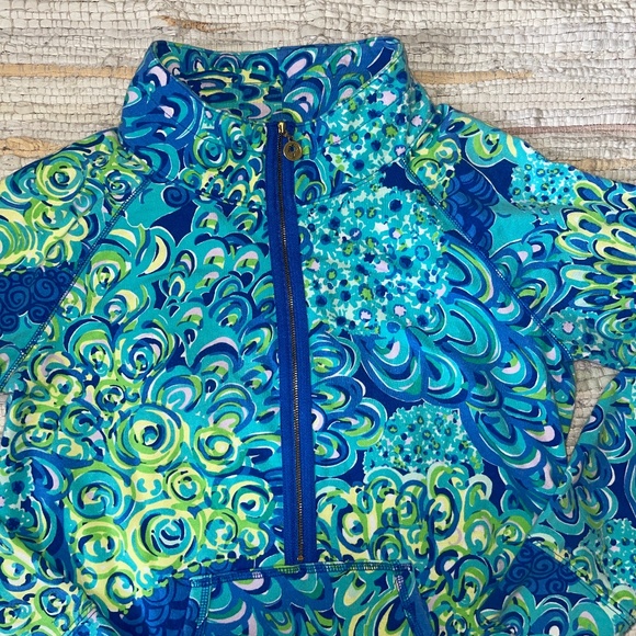 Lilly Pulitzer Skipper Cotton Quarter Zip Popover / Long Sleeve Top Size Large - Picture 4 of 6